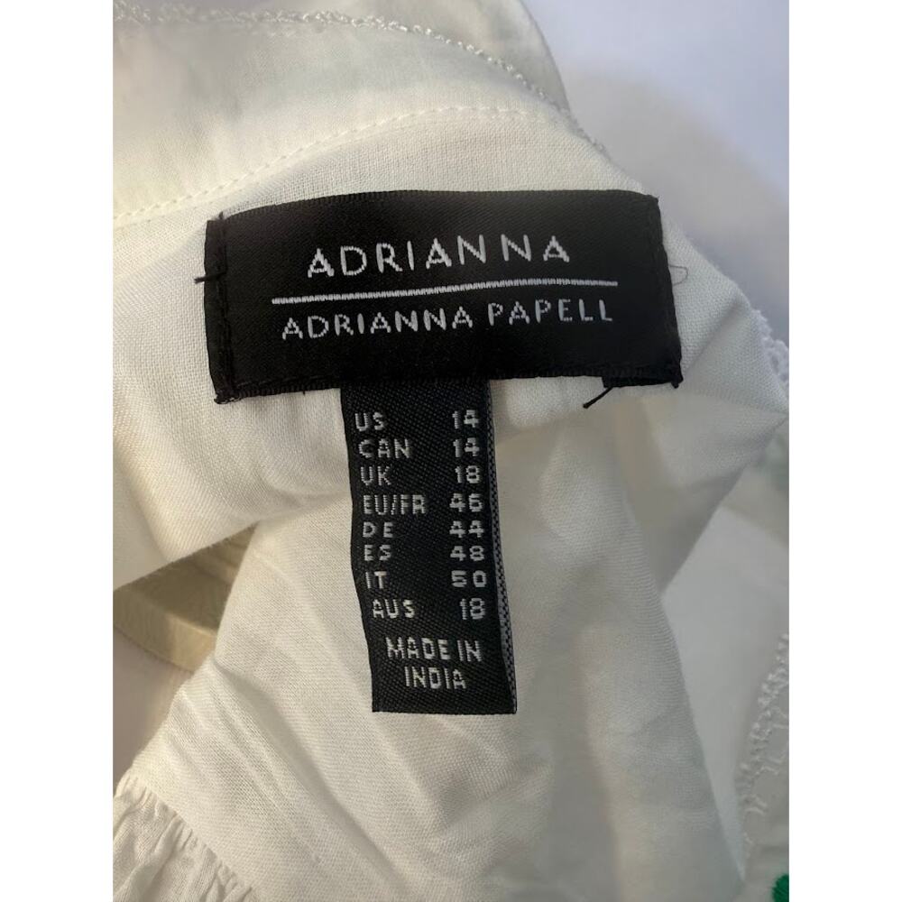 Adrianna Womens Cotton Embroidered Mid Whitegreen 12 - Picture 5 of 5